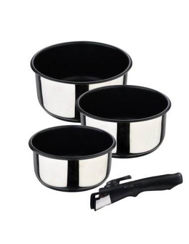 SET 3 CAZOS ACERO INOXIDABLE CLICK & COOK BERGNER