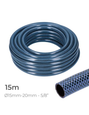 MANGUERA DE JARDIN BLUE INTERIOR Ø15mm. EXTERIOR Ø20mm (5/8") ROLLO 15m EDM