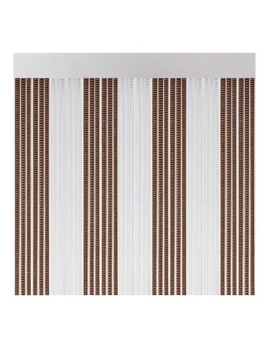 CORTINA DE PLÁSTICO PARA EXTERIOR DE PUERTAS MODELO LISBOA COLOR MARRON-CRISTAL 90x210cm M63185 ACUDAM