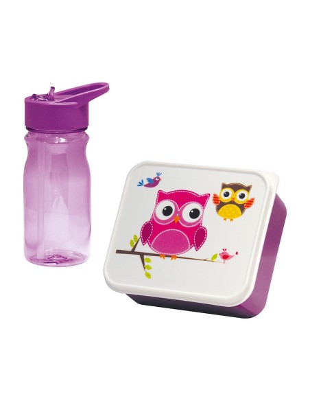 CAJA INFANTIL PARA MERIENDA CON CANTIMPLORA BUHO 085L/05L MONDEX