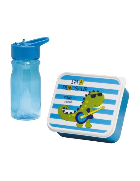 CAJA INFANTIL PARA MERIENDA CON CANTIMPLORA DINO 085L/05L MONDEX