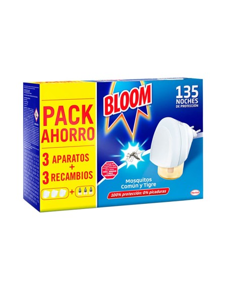 E3/95167 Pack Ahorro Insect Bloom 3Ud Aparato+3 Recambios Mosquitos Común Y Tigre