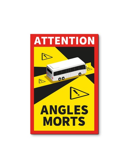 Pack 3 adhesivos "Angles Morts" para autocar 17x25cm