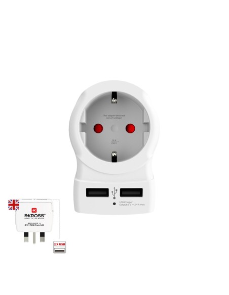 ADAPTADOR EUROPEO A REINO UNIDO USB SKROSS 1500280