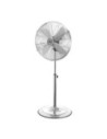 Ventilador de pie cromado de Ø40cm, altura regulable (90 a 116 cm) y 60W