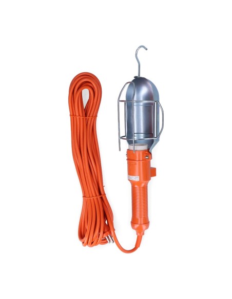 LAMPARA PORTATIL CON GANCHO E INTERRUPTOR METALICA. E-27 (5m DE CABLE)