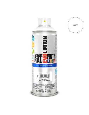 E3/95875 Pintura En Spray Pintyplus Evolution Water-Based 520Cc Ral 9010 Blanco Puro Mate