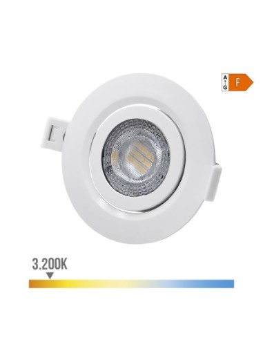 DOWNLIGHT LED EMPOTRAR 9W 806Lm RA80 3200K REDONDO MARCO BLANCO EDM