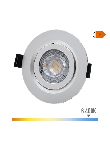 DOWNLIGHT LED EMPOTRAR 9W 806Lm RA80 6400K REDONDO MARCO CROMO EDM