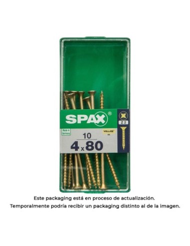 CAJA 10 uds. TORNILLO MADERA 397 CAB. PLANA YELLOX 40x80mm 397