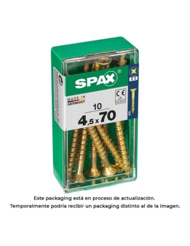 CAJA 10 uds. TORNILLO MADERA 397 CAB. PLANA YELLOX 45x70mm 397