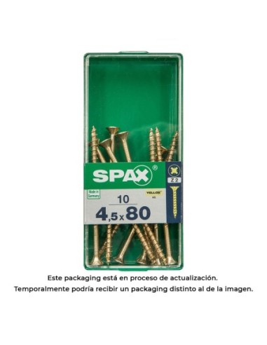 CAJA 10 uds. TORNILLO MADERA 397 CAB. PLANA YELLOX 45x80mm 397