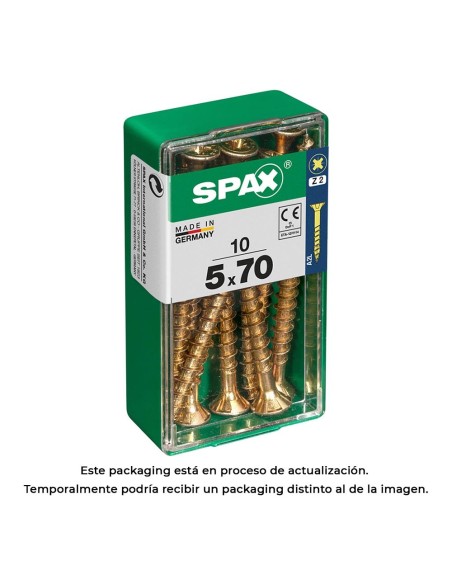 CAJA 10 uds. TORNILLO MADERA 397 CAB. PLANA YELLOX 50x70mm 397