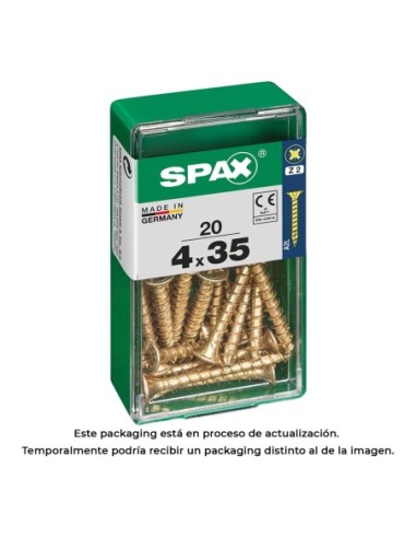 CAJA 20 uds. TORNILLO MADERA 397 CAB. PLANA YELLOX 40x35mm 397