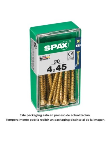 CAJA 20 uds. TORNILLO MADERA 397 CAB. PLANA YELLOX 40x45mm 397