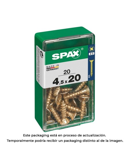 CAJA 20 uds. TORNILLO MADERA 397 CAB. PLANA YELLOX 45x20mm 397