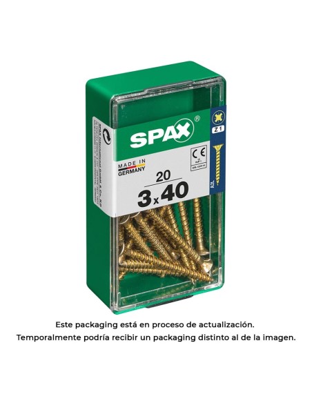 CAJA 20 uds. TORNILLO MADERA 397 CAB. PLANA YELLOX 30x40mm 397