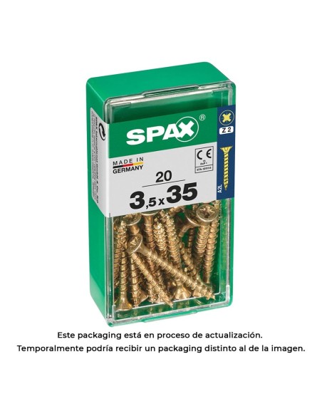 CAJA 20 uds. TORNILLO MADERA 397 CAB. PLANA YELLOX 35x35mm 397