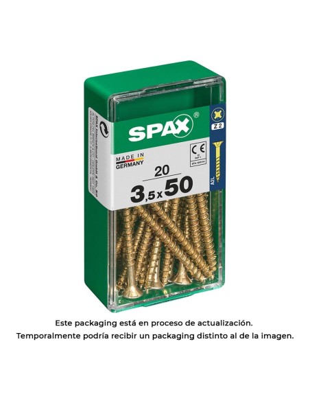 CAJA 20 uds. TORNILLO MADERA 397 CAB. PLANA YELLOX 35x50mm 397