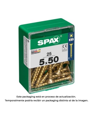 CAJA 25 uds. TORNILLO MADERA 397 CAB. PLANA YELLOX 50x50mm 397