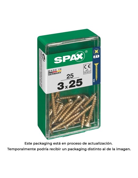 CAJA 25 uds. TORNILLO MADERA 397 CAB. PLANA YELLOX 30x25mm 397