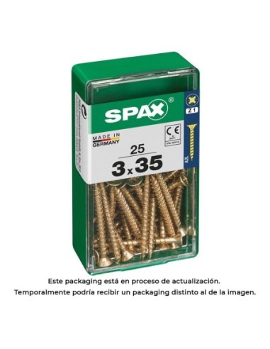 CAJA 25 uds. TORNILLO MADERA 397 CAB. PLANA YELLOX 30x35mm 397