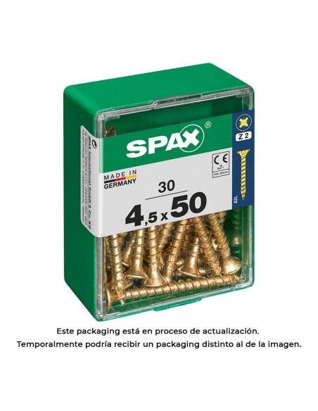 CAJA 30 uds. TORNILLO MADERA 397 CAB. PLANA YELLOX 45x50mm 397