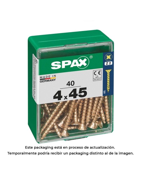 CAJA 40 uds. TORNILLO MADERA 397 CAB. PLANA YELLOX 40x45mm 397