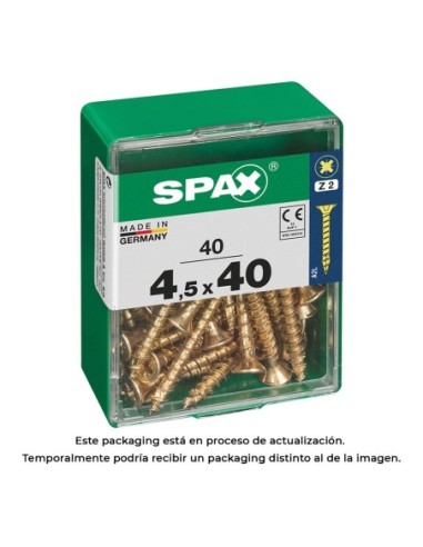 CAJA 40 uds. TORNILLO MADERA 397 CAB. PLANA YELLOX 45x40mm 397