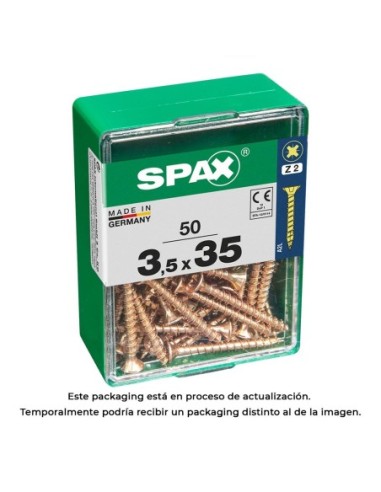 CAJA 50 uds. TORNILLO MADERA 397 CAB. PLANA YELLOX 35x35mm 397