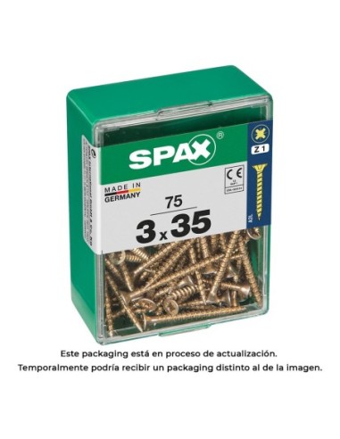 CAJA 75 uds. TORNILLO MADERA 397 CAB. PLANA YELLOX 30x35mm 397