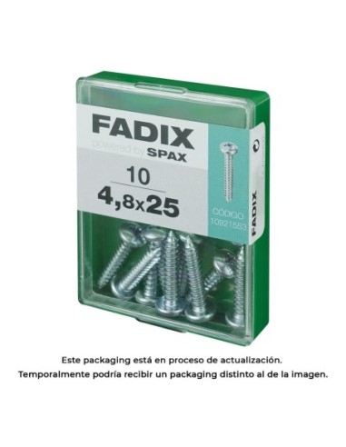 CAJA M 10 uds. TORNILLO ROSCA CHAPA CR CINC 48x25mm FADIX