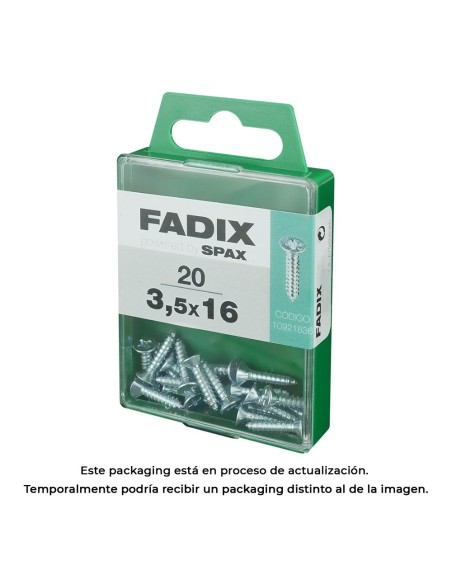 CAJA M 20 uds. TORNILLO ROSCA CHAPA CP CINC 35x16mm FADIX