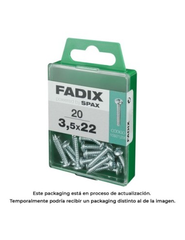 CAJA M 20 uds. TORNILLO ROSCA CHAPA CR CINC 35x22mm FADIX