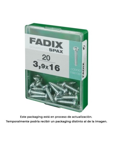 CAJA M 20 uds. TORNILLO ROSCA CHAPA CR CINC 39x16mm FADIX