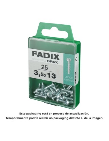 CAJA M 25 uds. TORNILLO ROSCA CHAPA CR CINC 35x13mm FADIX