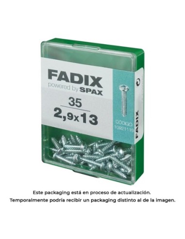 CAJA M 35 uds. TORNILLO ROSCA CHAPA CR CINC 29x13mm FADIX