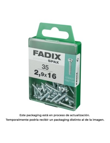 CAJA M 35 uds. TORNILLO ROSCA CHAPA CR CINC 29x16mm FADIX