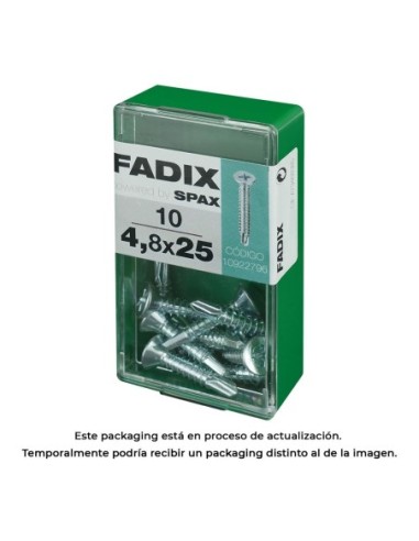 CAJA S 10 uds. TORNILLO ROSCA CHAPA CP AUTOT. CINC 48x25mm FADIX