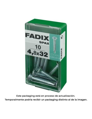 CAJA S 10 uds. TORNILLO ROSCA CHAPA CP AUTOT. CINC 48x32mm FADIX