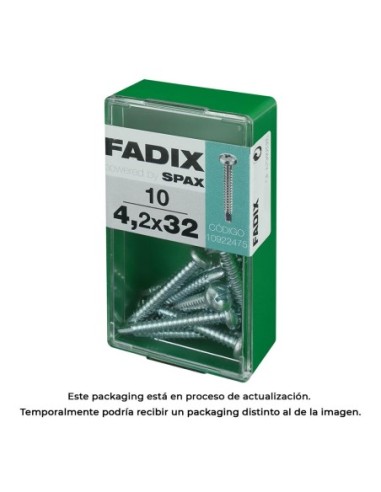 CAJA S 10 uds. TORNILLO ROSCA CHAPA CR AUTOT. 42x32mm FADIX