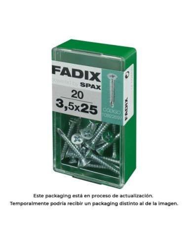 CAJA S 20 uds. TORNILLO ROSCA CHAPA CP AUTOT. CINC 35x25mm FADIX