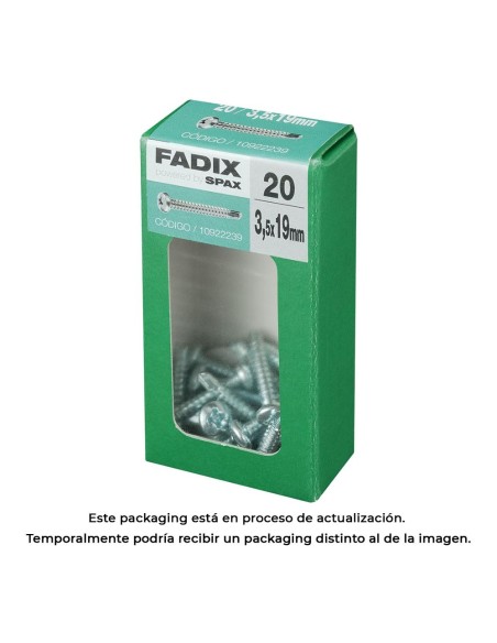 CAJA S 20 uds. TORNILLO ROSCA CHAPA CR AUTOT. 35x19mm FADIX