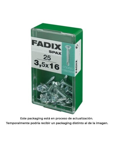 CAJA S 25 uds. TORNILLO ROSCA CHAPA CP AUTOT. CINC 35x16mm FADIX