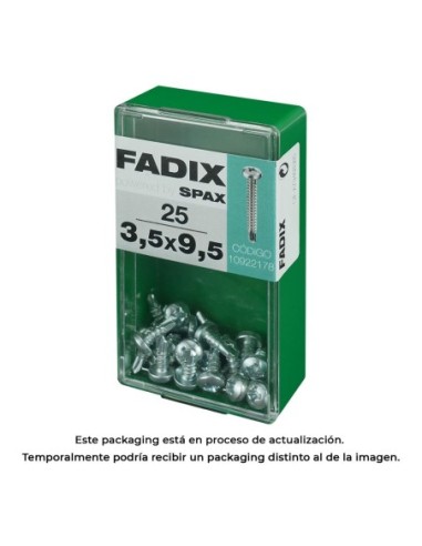 CAJA S 25 uds. TORNILLO ROSCA CHAPA CR AUTOT. 35x95mm FADIX