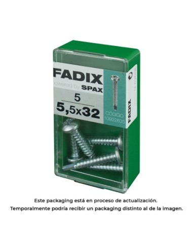 CAJA S 5 uds. TORNILLO ROSCA CHAPA CR AUTOT. 55x32mm FADIX