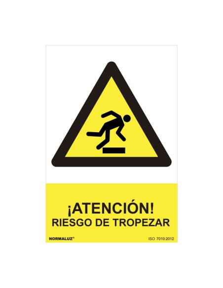 E3/08909 SEÑAL PELIGRO "ATENCION RIESGO DE TROPEZAR" (PVC 0.7MM)  30X40CM