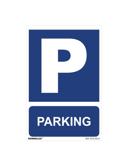 E3/08975 SEÑAL USO OBLIGATORIO "PARKING" (PVC 0.7MM)  30X40CM