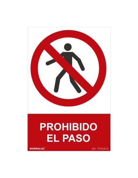 E3/08979 SEÑAL PROHIBIDO "PROHIBIDO EL PASO" (PVC 0.7MM)  30X40CM