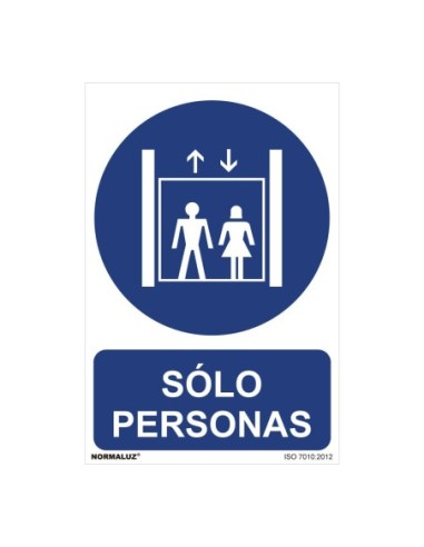 E3/08972 SEÑAL USO OBLIGATORIO "SÓLO PERSONAS" (PVC 0.7MM)  30X40CM